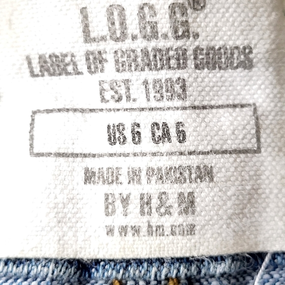 H&M medium wash knee length button front A-line front pocket denim skirt Sz 6 - Picture 7 of 7